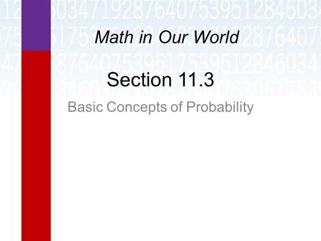 Basic Concepts of Probability