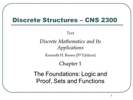 Discrete Structures – CNS 2300