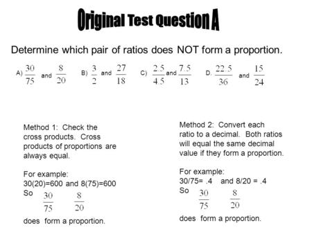 Original Test Question A