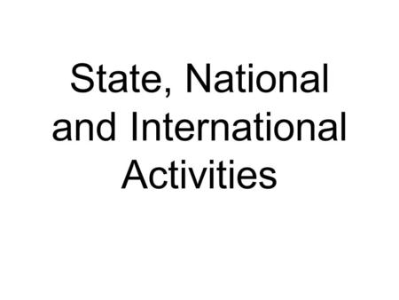 State, National and International Activities. State FFA Convention Ames -- ISU 2 Delegates Represent RS FFA Chapter Teams compete in CDE’s: –Ag Sales.