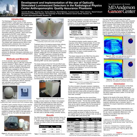 Introduction The Radiological Physics Center (RPC) anthropomorphic quality assurance (QA) phantom program is one tool the RPC uses to remotely audit institutions.