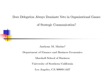 Introduction Many organizations use decision rules to alleviate incentive problems as opposed to incentive contracts The principal typically retains some.