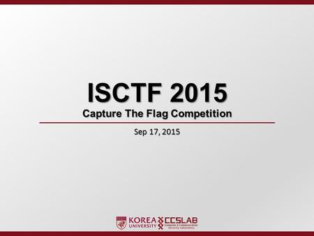 ISCTF 2015 Capture The Flag Competition