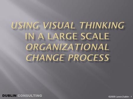 ©2009 Lance Dublin - 1 DUBLIN CONSULTING NG. ©2009 Lance Dublin - 2 DUBLIN CONSULTING  Working with organizations to assess, plan, design, and implement: