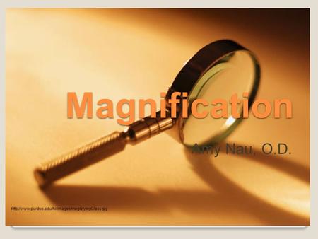 Magnification Amy Nau, O.D.