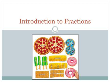 Introduction to Fractions. Small groups:  How would you describe a pizza that has some slices missing?