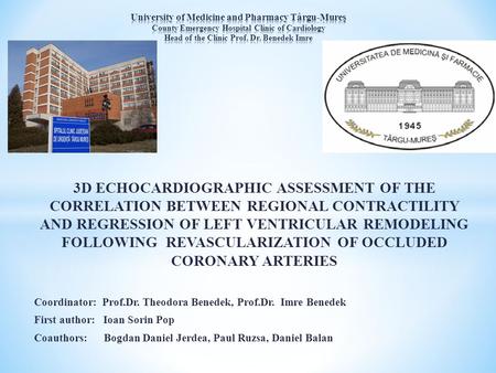 3D ECHOCARDIOGRAPHIC ASSESSMENT OF THE CORRELATION BETWEEN REGIONAL CONTRACTILITY AND REGRESSION OF LEFT VENTRICULAR REMODELING FOLLOWING REVASCULARIZATION.