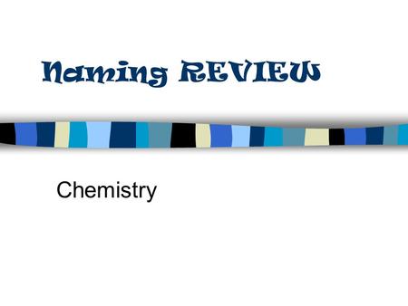 Naming REVIEW Chemistry.