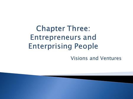 Visions and Ventures. You can:  be your own boss.  do the kind of work you enjoy.  set your own working hours.  set up your office or workshop the.