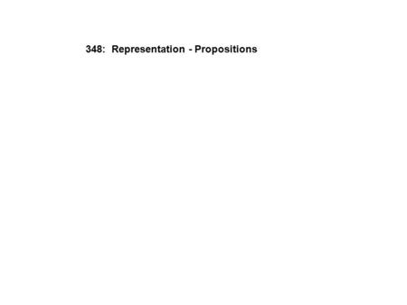 348: Representation - Propositions. Form a mental image of this picture Which of the pictures on the next slide are part of this picture?