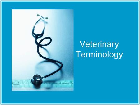 Veterinary Terminology. Word Components Prefix –Word part at the beginning of the word indicating number, location, time or status Root –Word part that.