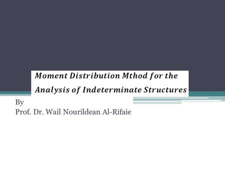 By Prof. Dr. Wail Nourildean Al-Rifaie