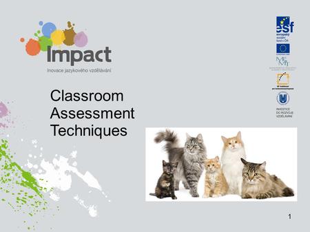 Classroom Assessment Techniques 1. Definitions Assess gather evidence and document learning (KNOW & SHOW) Evaluate make judgements based on data collected.