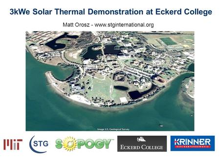 3kWe Solar Thermal Demonstration at Eckerd College