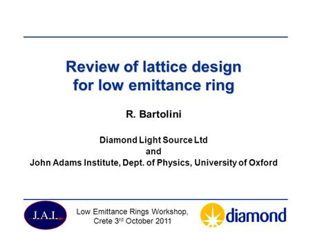 Review of lattice design for low emittance ring