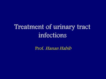 Treatment of urinary tract infections