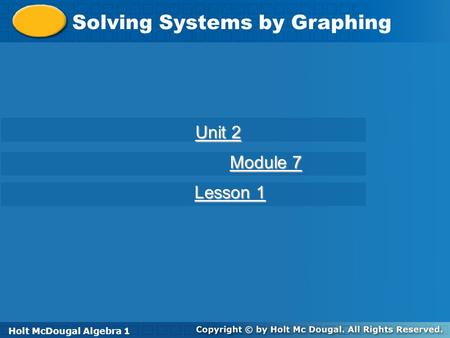 Solving Systems by Graphing