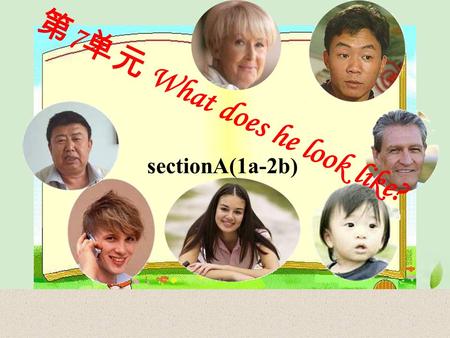 第 7 单元 What does he look like? sectionA(1a-2b) listen and fill in the blanks in the picture above. can you find Amy’s friend? Match the words with the.