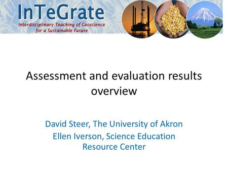 Assessment and evaluation results overview