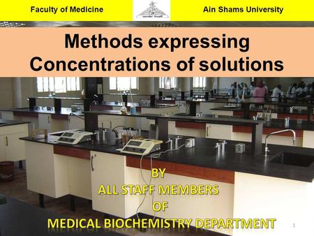 Methods expressing Concentrations of solutions