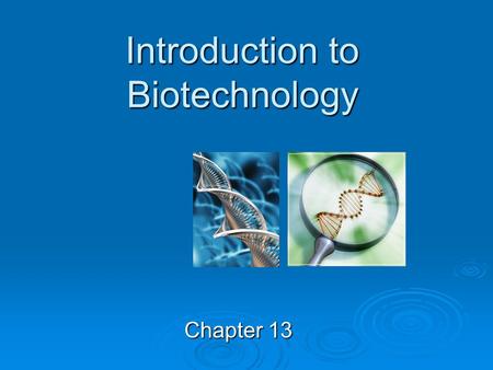 Introduction to Biotechnology Chapter 13. What is biotechnology? “ Any technique that uses living organisms or their products to make or modify a product,