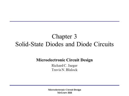 Chapter 3 Solid-State Diodes and Diode Circuits