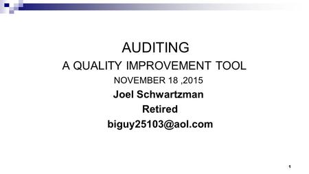 A QUALITY IMPROVEMENT TOOL