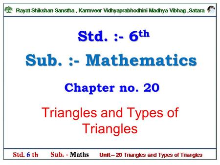 Triangles and Types of Triangles