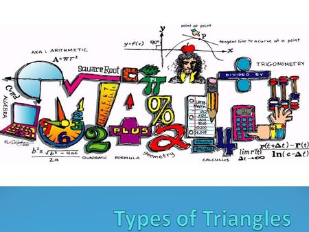 What is a triangle A plane figure, created by connecting three points that are not in the same line. Three – side polygon whose angles add up to 180°