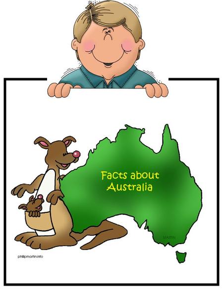 Facts about Australia. Australia Capital:Canberra Size:7,741,22o square kilometres Population:about 21 million people Famous for:kangaroos, koalas.