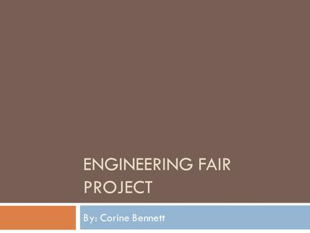 Engineering Fair Project