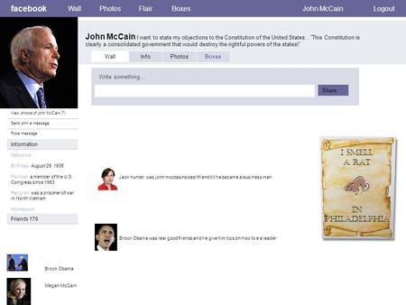 Facebook John McCain I want to state my objections to the Constitution of the United States…”This Constitution is clearly a consolidated government that.