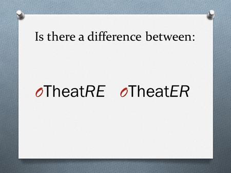 Is there a difference between: O TheatRE O TheatER.