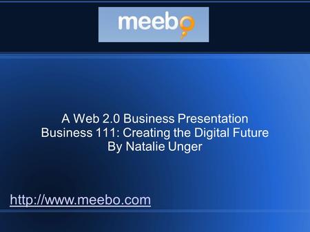 A Web 2.0 Business Presentation Business 111: Creating the Digital Future By Natalie Unger