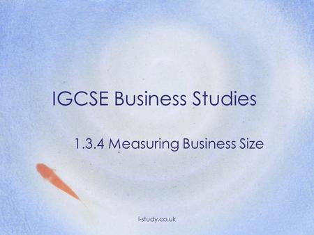 IGCSE Business Studies