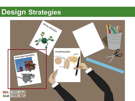 Design Strategies. It’s not always easy to design. We are going to look at a range of tasks that hopefully will help you in the future. We call these.