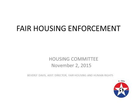 FAIR HOUSING ENFORCEMENT