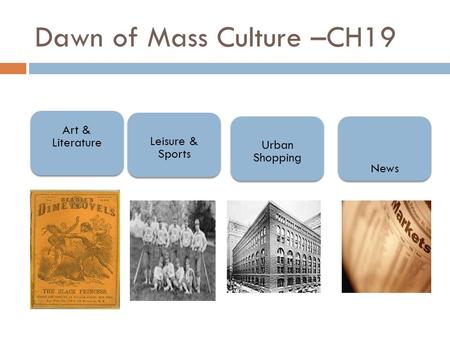 Dawn of Mass Culture –CH19