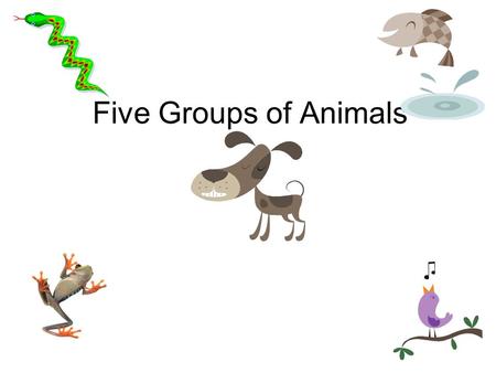 Five Groups of Animals Two Kinds of Things on Earth.