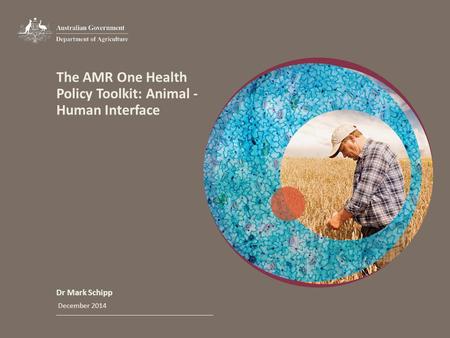 The AMR One Health Policy Toolkit: Animal - Human Interface Dr Mark Schipp December 2014.