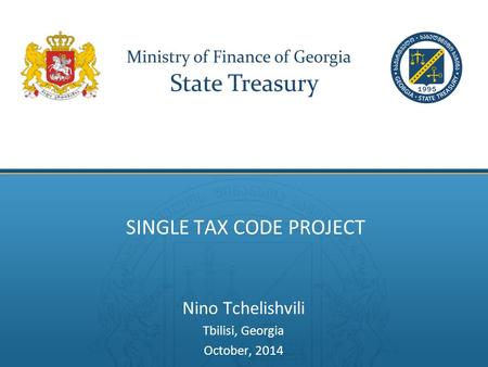 SINGLE TAX CODE PROJECT Nino Tchelishvili Tbilisi, Georgia October, 2014.