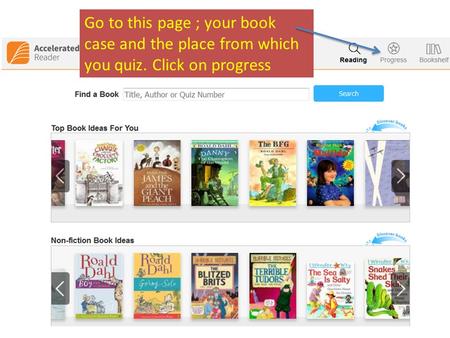 Go to this page ; your book case and the place from which you quiz. Click on progress.