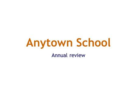 Anytown School Annual review. English targets for 2001/2 Raise reading levels Improve writing of both prose and poetry Improve standards of handwriting.