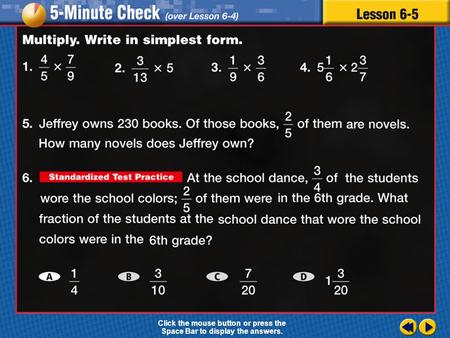 Transparency 5 Click the mouse button or press the Space Bar to display the answers.