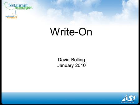 Write-On David Bolling January 2010. Write-On  Socket SoMo 650  $650.