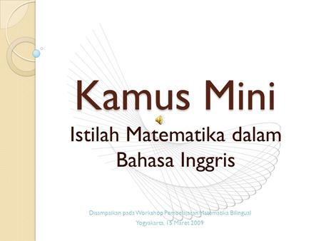 Istilah Matematika dalam Bahasa Inggris