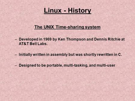 The UNIX Time-sharing system