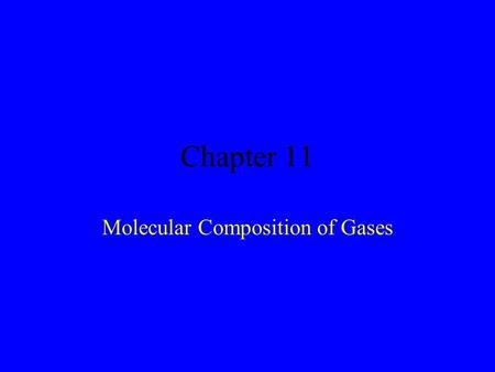 Molecular Composition of Gases