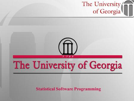 1 Statistical Software Programming. STAT 6360 –Statistical Software Programming Data Input in SAS Many ways to get your data into SAS: –Through data entry.