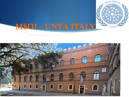 MSOI – UNYA ITALY. What is MSOI?  It is a youth movement composed by students coming from different universities, joined by a common passion for International.